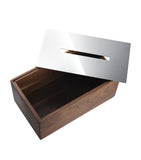 Christofle UNI walnut steel tissue box - British product