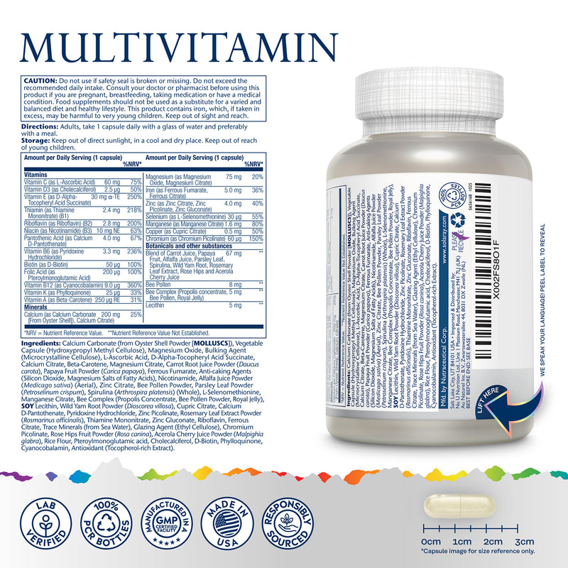 Solaray Spectro Multivitamin high-strength supplement, imported from the UK