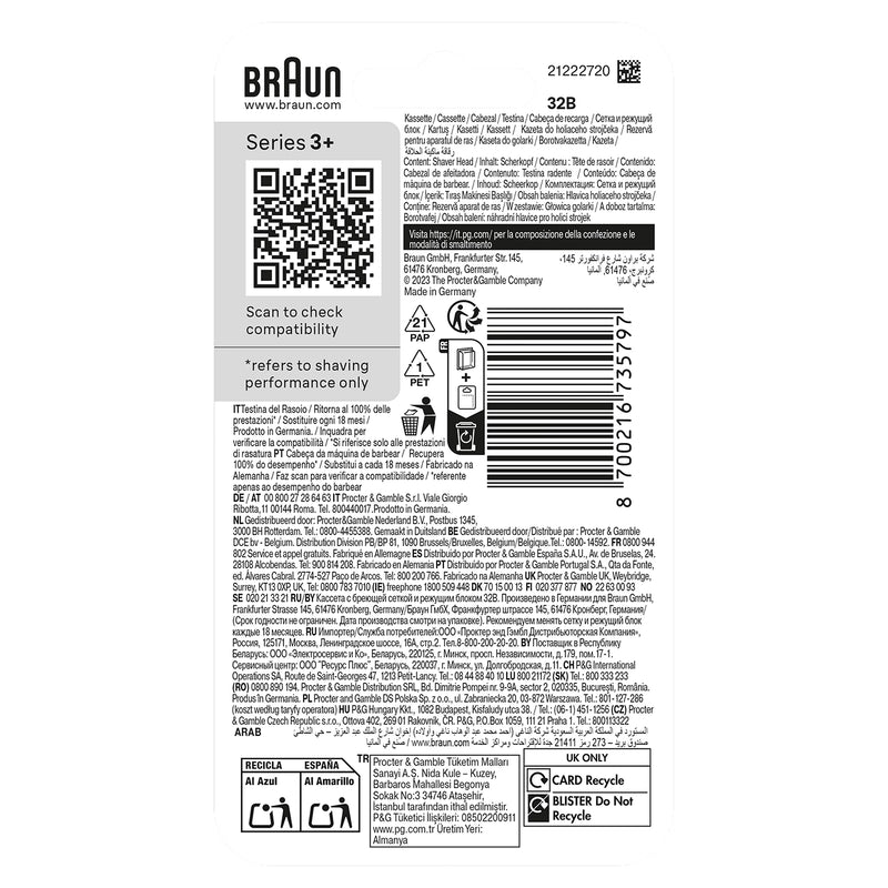Braun shaver replacement head 32B - British product