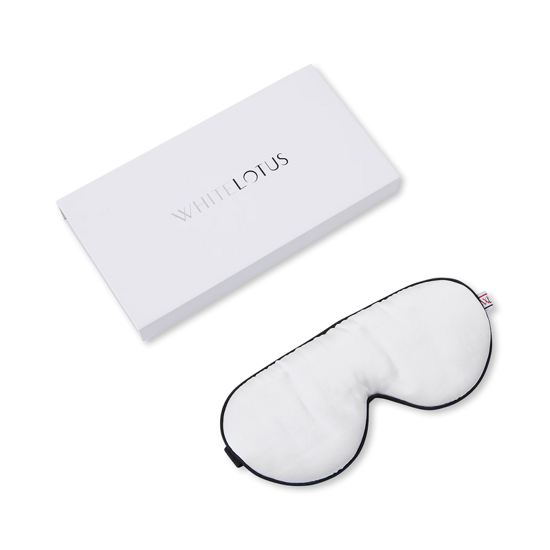 White Lotus Beauty 100% mulberry silk sleep mask 19 momme, imported from the UK