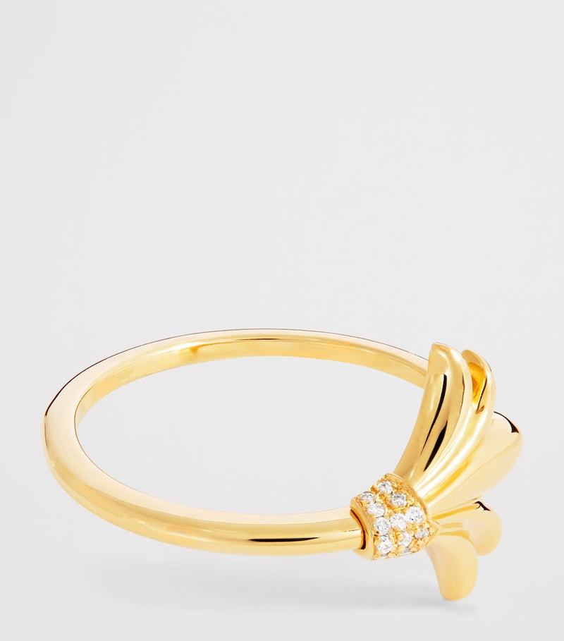 L'Atelier Nawbar Mini Yellow Gold and Diamond Psychedeliah On A Vine Ring, UK version