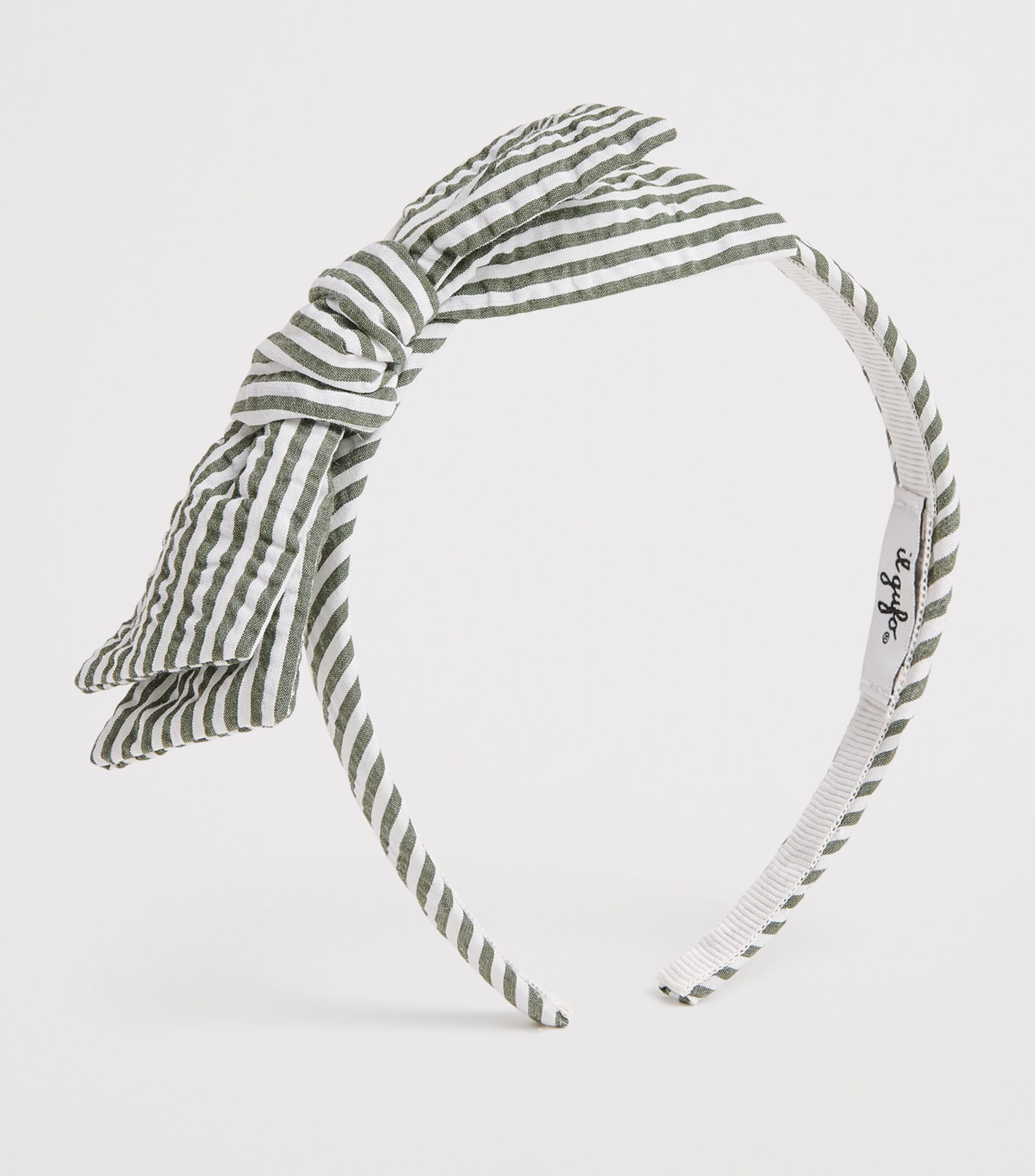 Il Gufo Stripe Bow headband, UK version