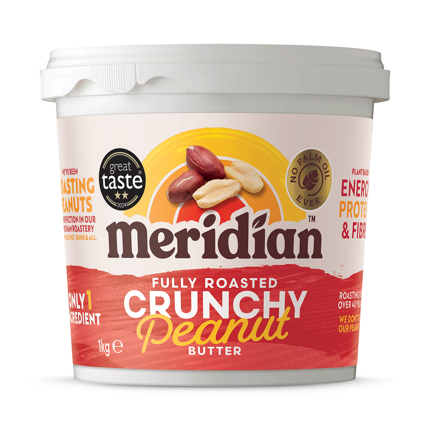 Meridian natural crunchy peanut butter 1kg, imported from the UK