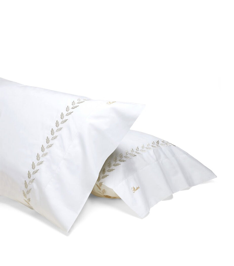 Pratesi embroidered standard pillowcase 50x90cm, imported from the UK