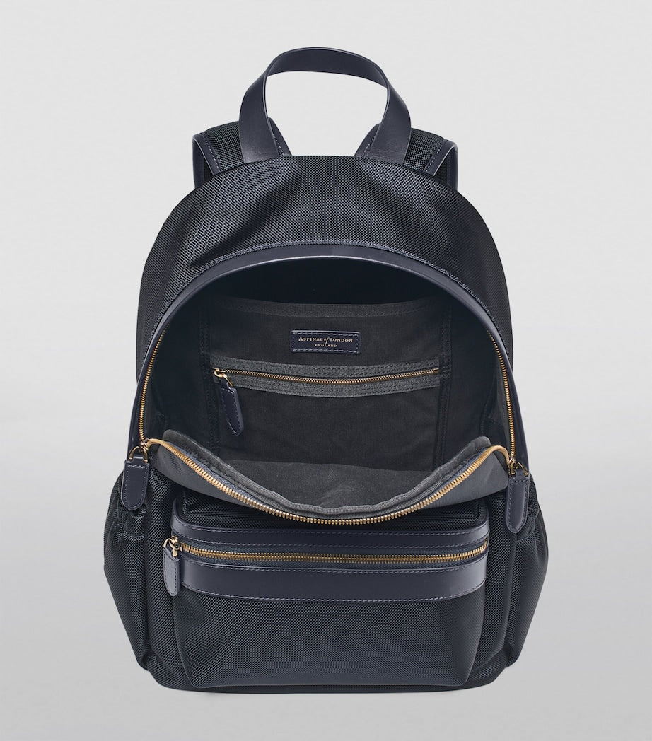 Aspinal of London nylon backpack with leather trims (British brand)