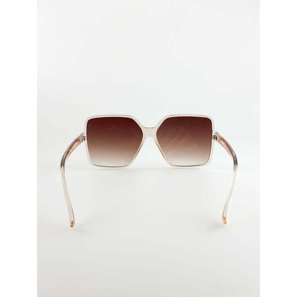 SVNX oversized square sunglasses in crystal sand, imported from the UK