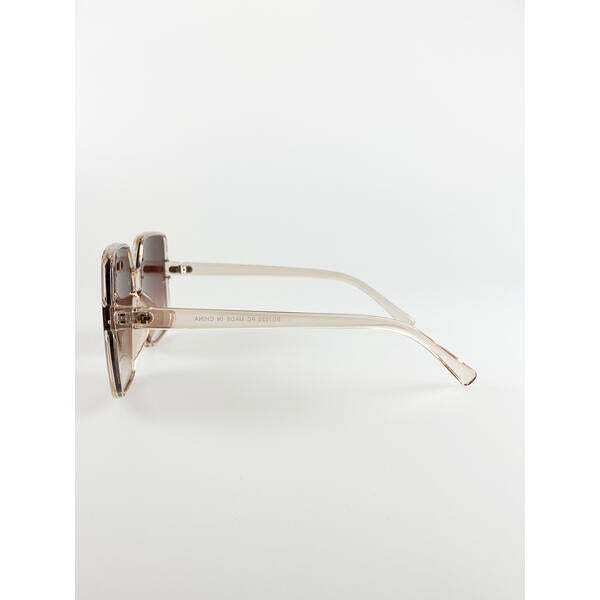 SVNX oversized square sunglasses in crystal sand, imported from the UK