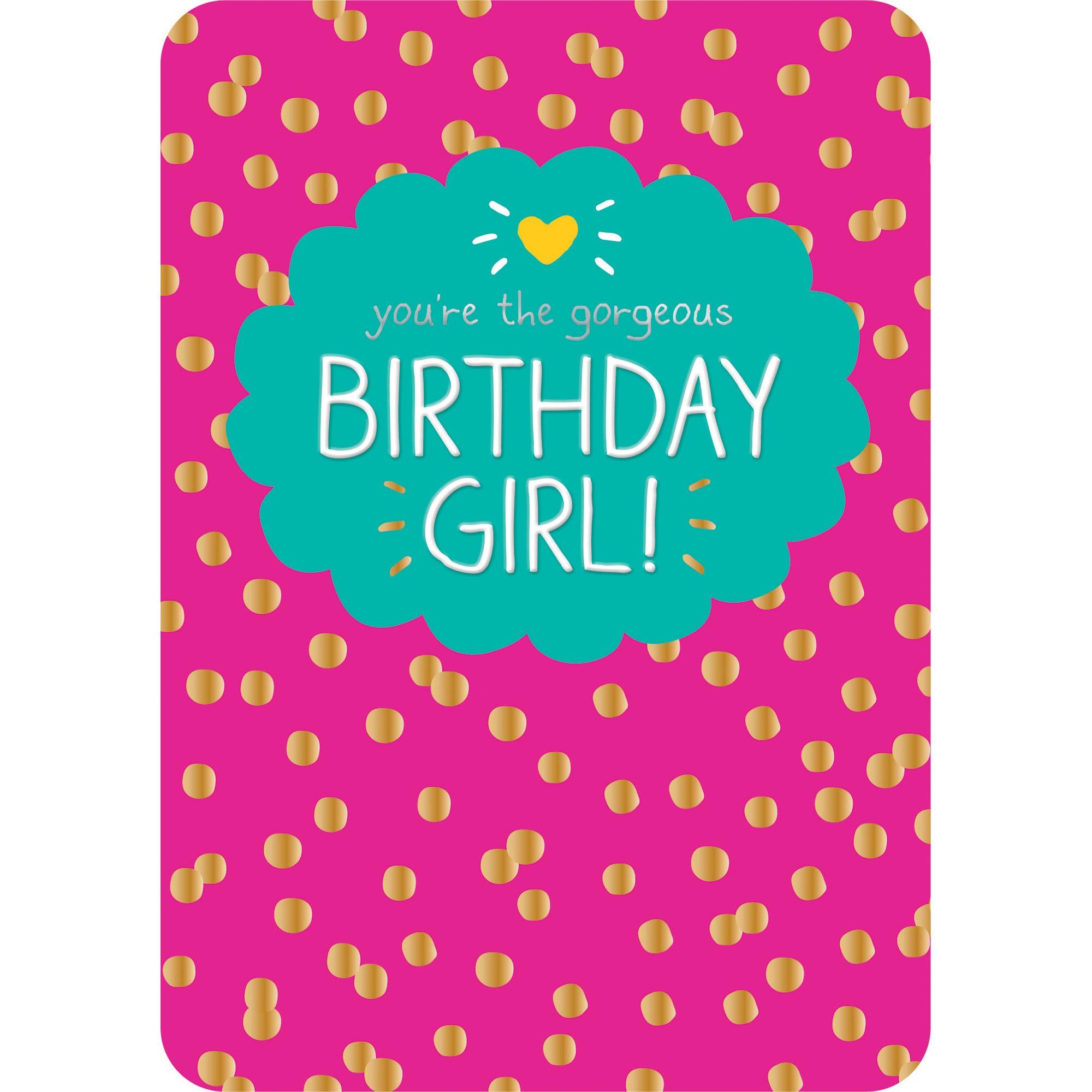 Pigment Productions Birthday Girl Card Fun Pink Kids Greeting Card GOODS Sainsburys   