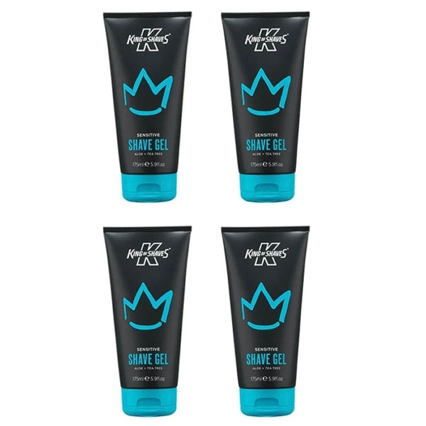 King of Shaves sensitive shaving gel 4 x 175ml, imported from the UK