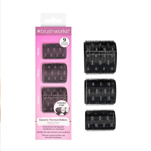Brushworks ceramic thermal rollers 9 piece variety - British product