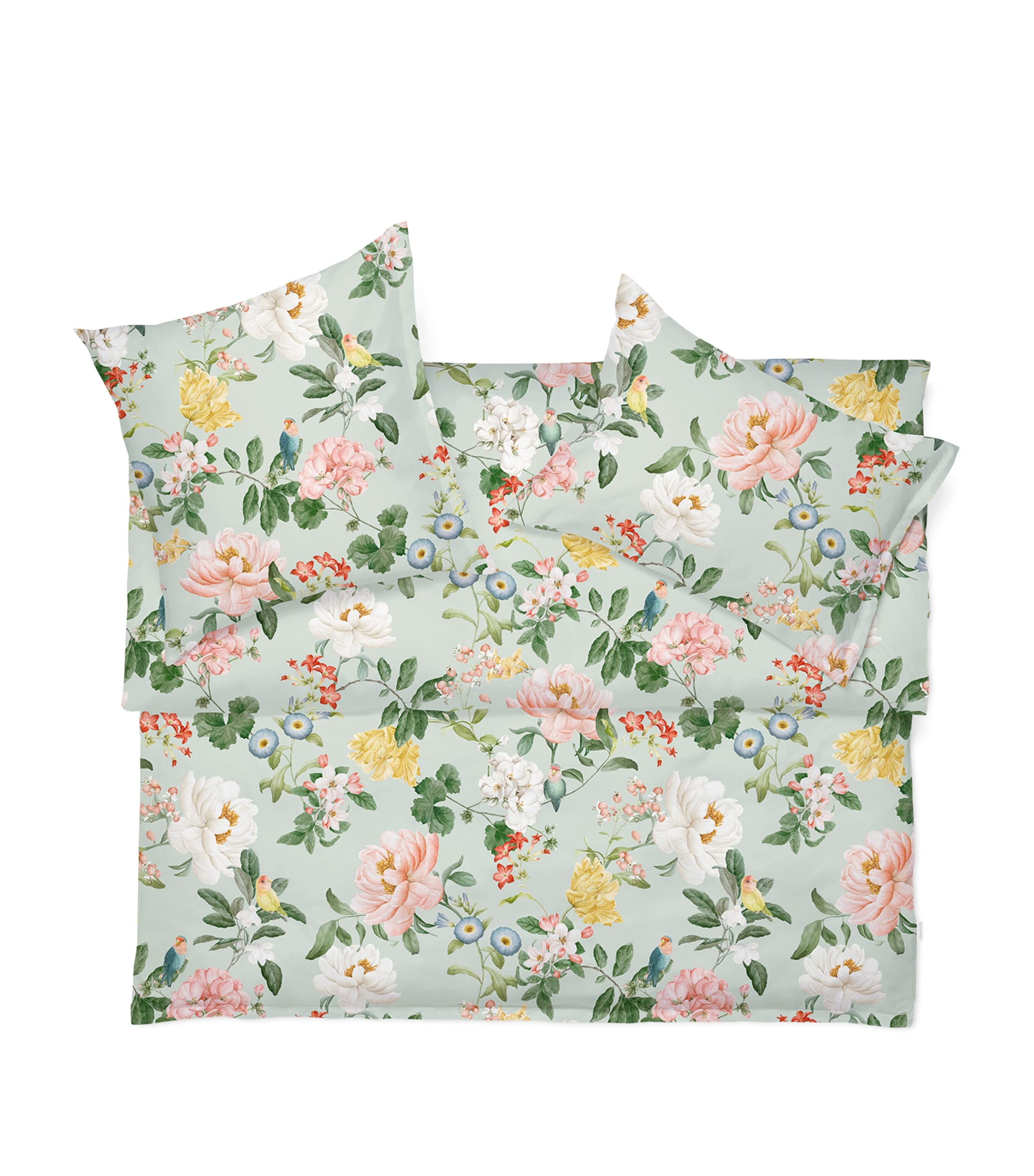 Floral Oxford Pillowcase with Hand-Illustrated Botanicals, 50cm x 75cm
