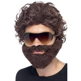 Smiffys stag do kit brown wig beard sunglasses, UK version