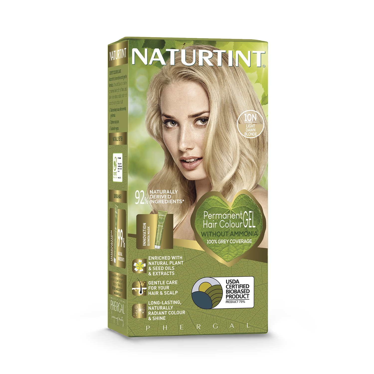 Naturtint permanent hair colour 10N Light Dawn Blonde, imported from the UK