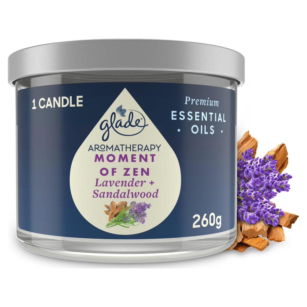 Glade Aromatherapy Candle Moment of Zen with Lavender & Sandalwood 260g