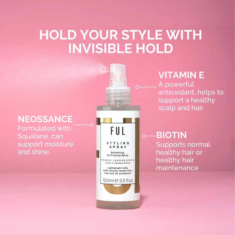 FUL Styling Spray 100ml hair product, imported from the UK