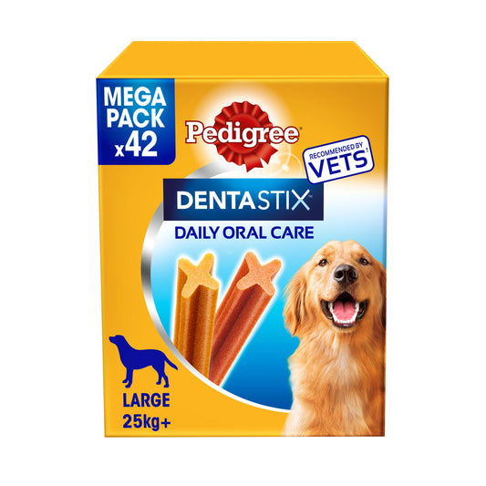 Pedigree Dentastix Daily Adult Large Dog Treats Dental Sticks x42 1.62kg Bigger packs Sainsburys   