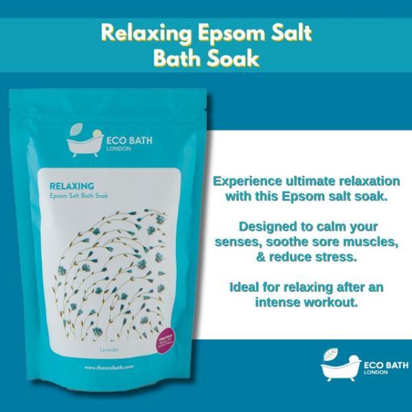 Eco Bath lavender Epsom salt bath soak 1kg (British brand)