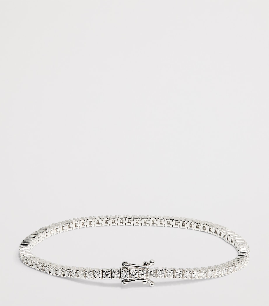 Harrods white gold diamond tennis bracelet 2.00ct - British product
