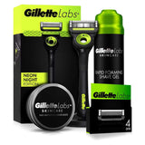 Gillette Labs 5 Months Razor with Exfoliating Bar Bundle With Moisturiser, Black & Gold Edition GOODS Boots   