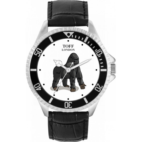 Toff London white men's gorilla watch 42mm leather strap (British brand)