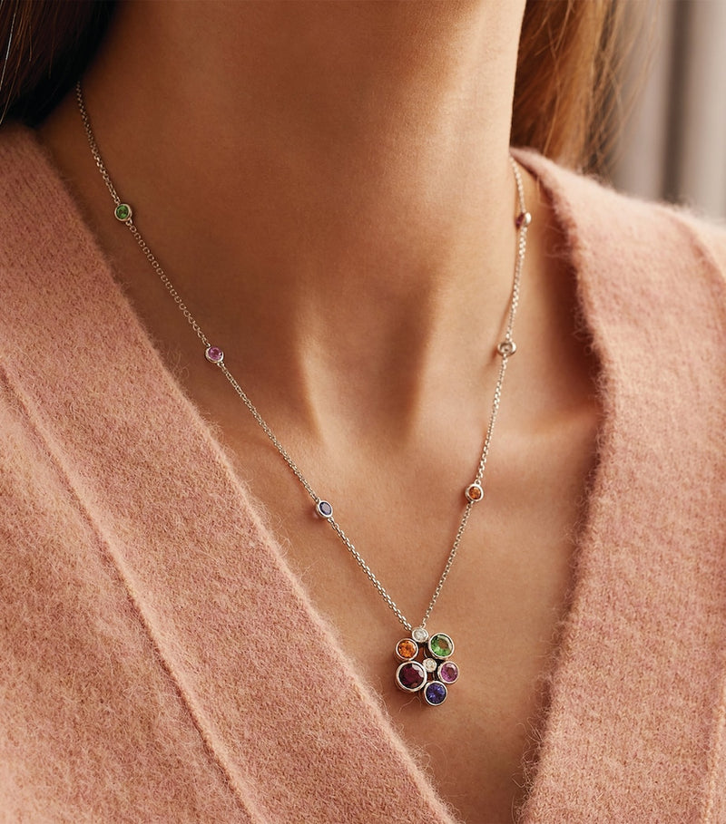 Boodles Raindance Rainbow Pendant white gold gemstone, UK version