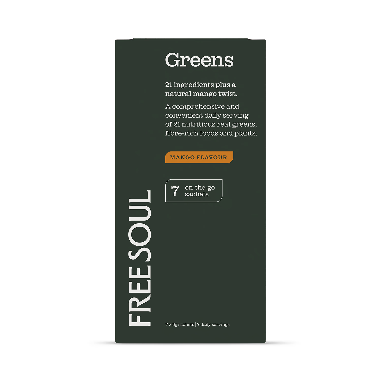 Free Soul Mango greens superfood blend 7 sachets (British brand)