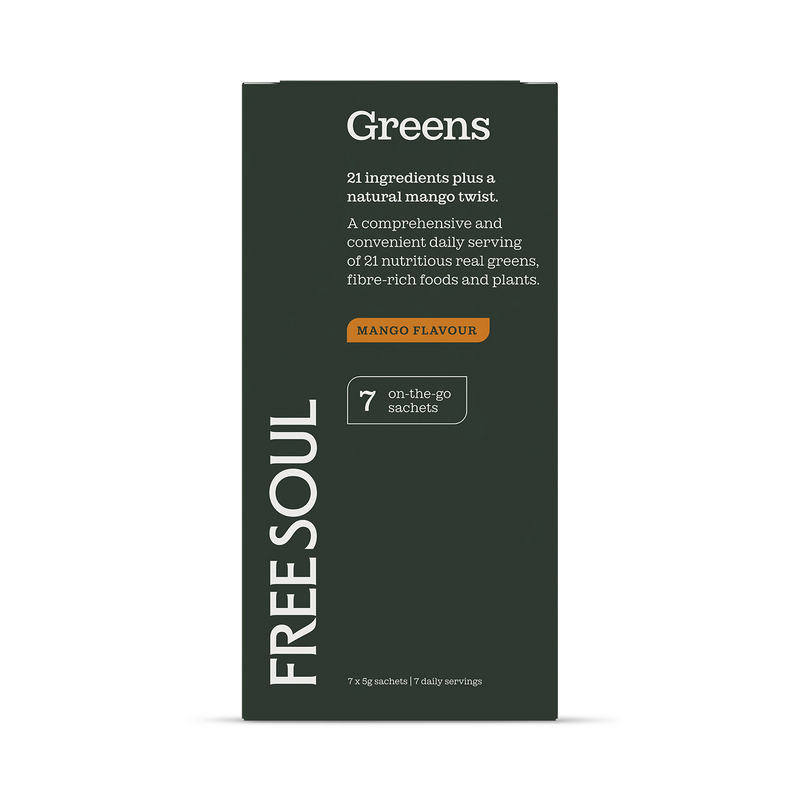 Free Soul Mango greens superfood blend 7 sachets (British brand)