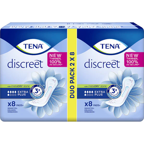 TENA Discreet Extra Plus pads 16 pack (British brand)