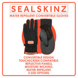 Sealskinz water repellent convertible running gloves, imported from the UK