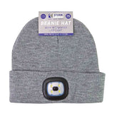 Sock Snob ladies knitted beanie hat with LED headlamp, UK version