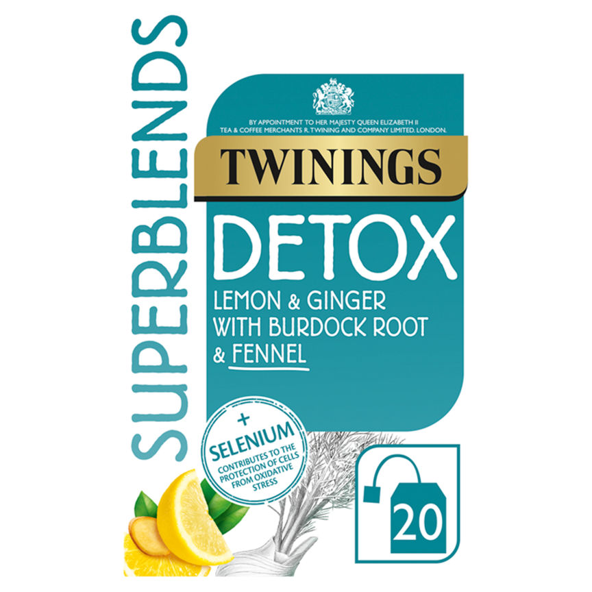 Twinings Superblends Detox with Lemon, Ginger and Fennel, 20 Tea Bags