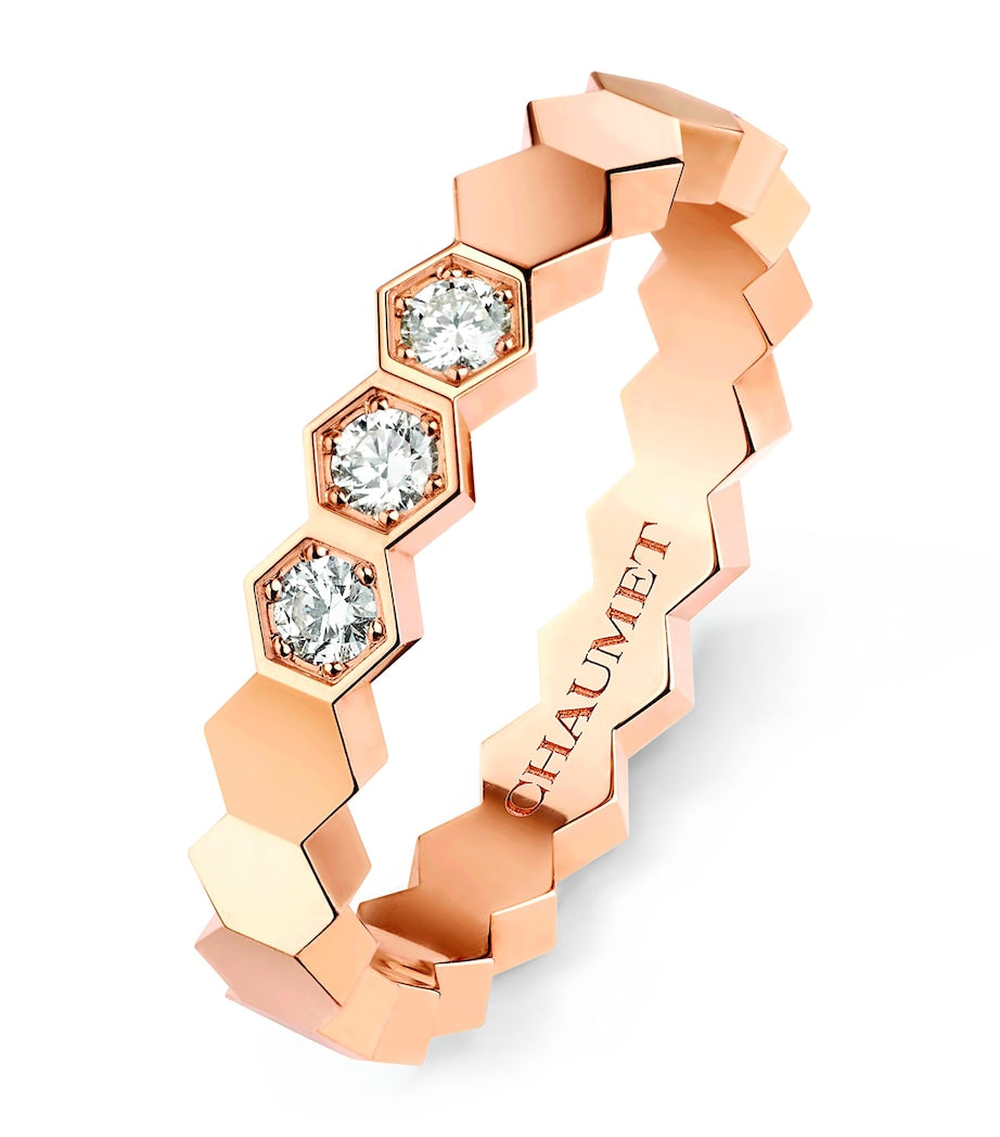 Chaumet Bee de Chaumet ring in rose gold with diamonds, UK version