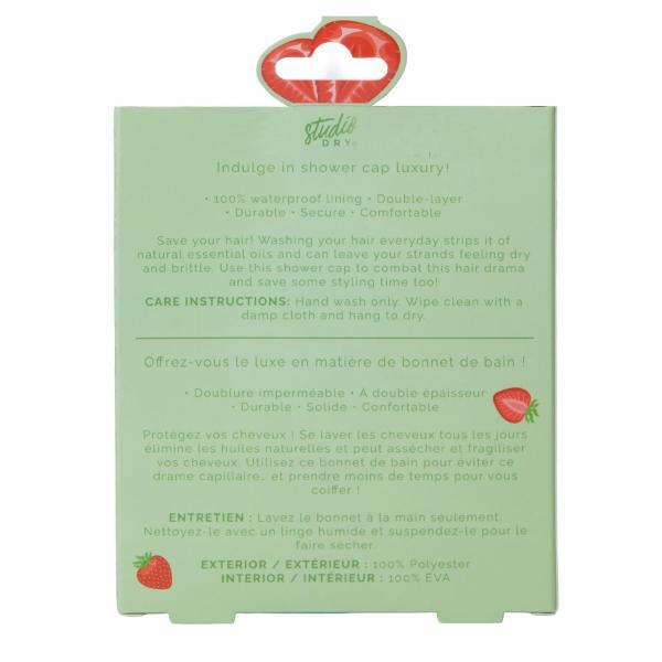 Studio Dry strawberry matcha reusable shower cap - British product