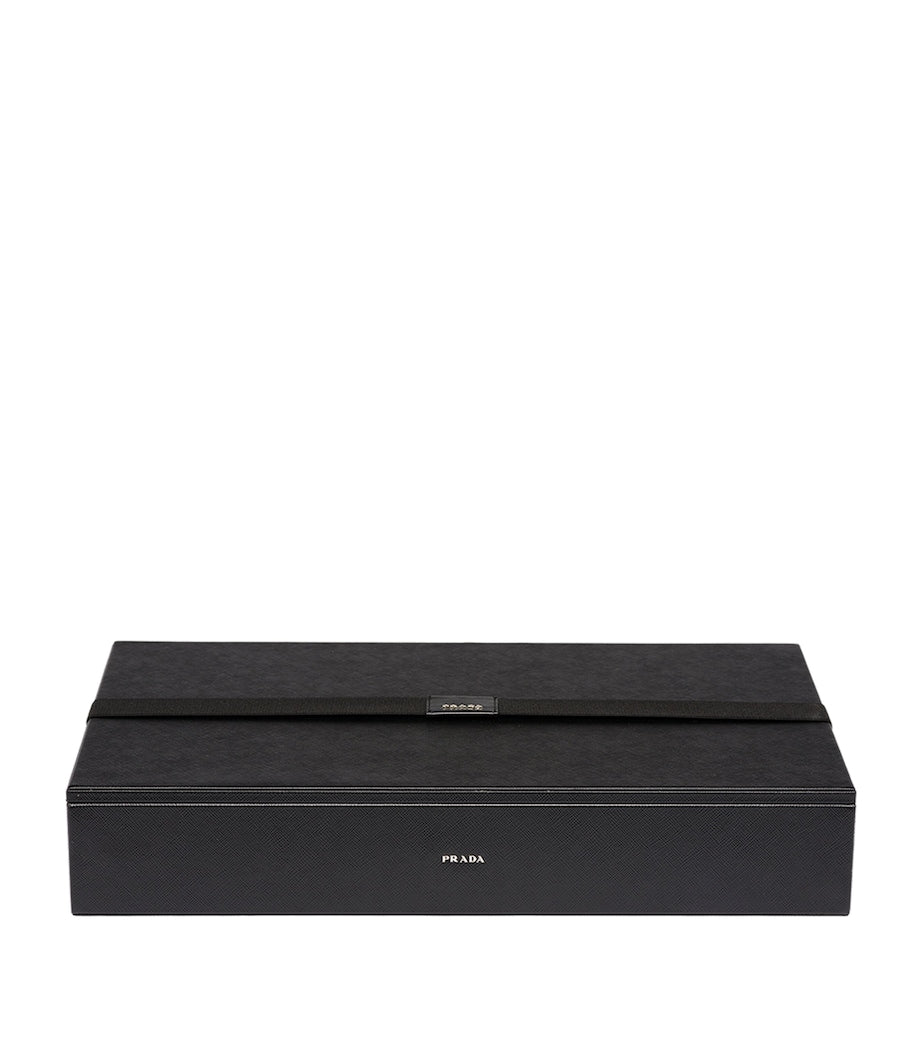 Prada Saffiano leather mahjong set with acrylic resin pieces, imported from the UK
