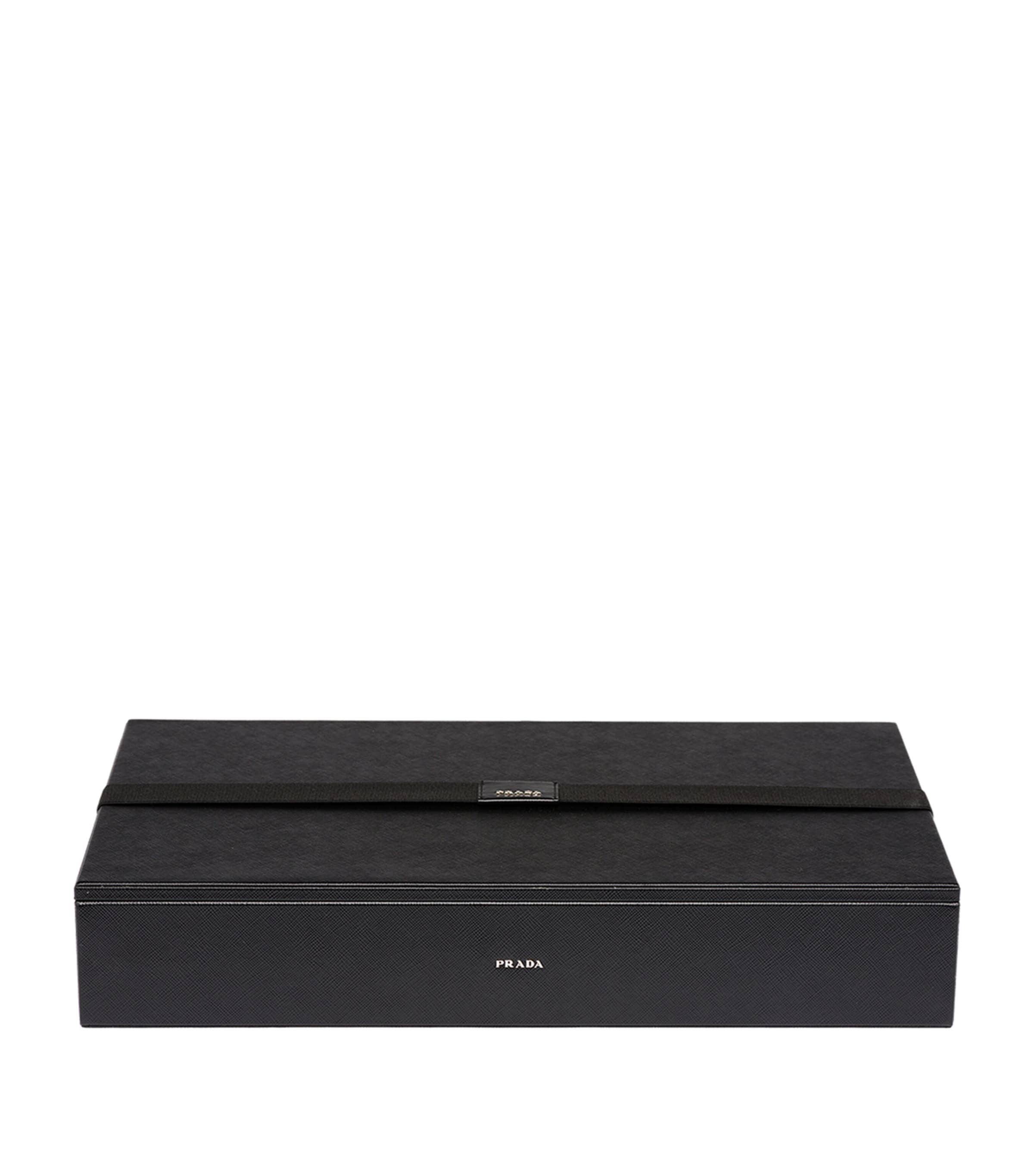 Prada Saffiano leather mahjong set with acrylic resin pieces, imported from the UK