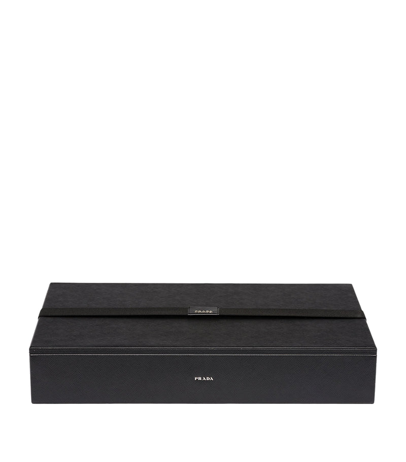 Prada Saffiano leather mahjong set with acrylic resin pieces, imported from the UK