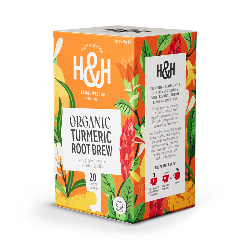 Heath & Heather Organic Turmeric Root Brew 20 tea bags, UK version