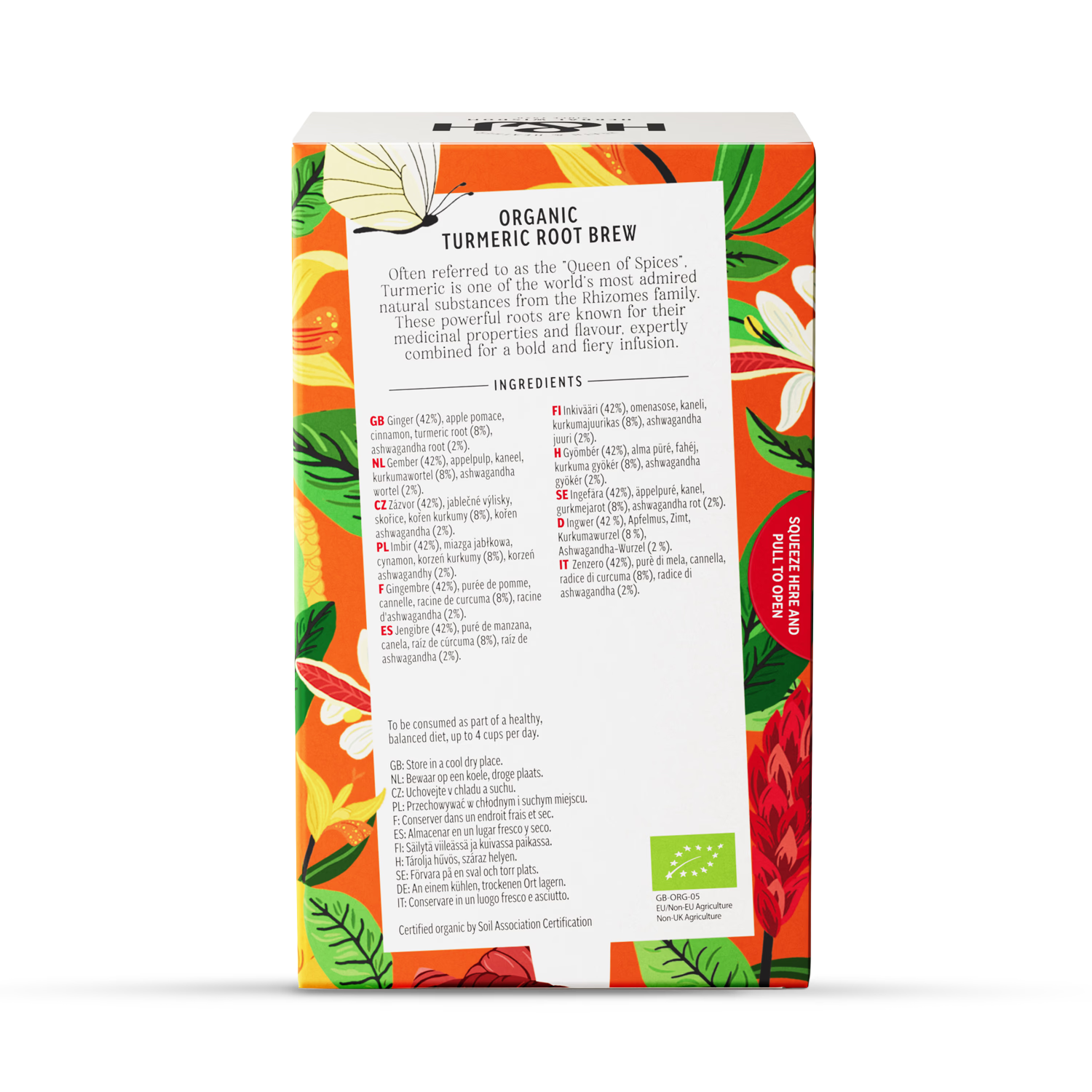 Heath & Heather Organic Turmeric Root Brew 20 tea bags, UK version