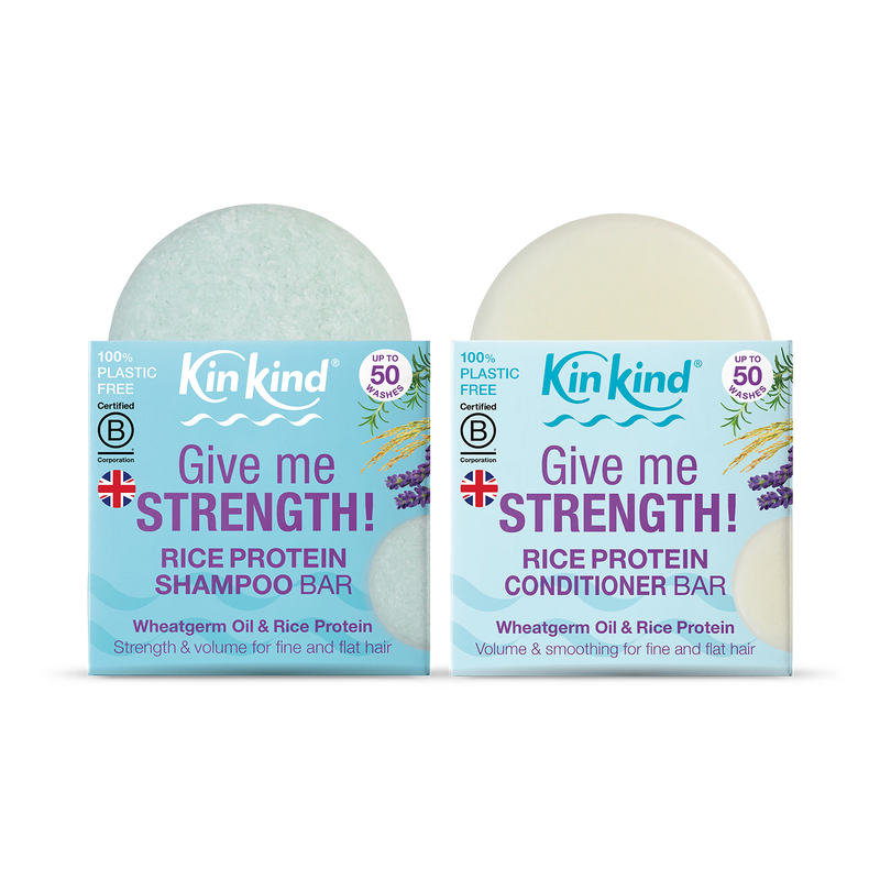 KinKind rice protein shampoo and conditioner bar set 90g - British product