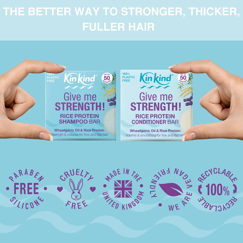 KinKind rice protein shampoo and conditioner bar set 90g - British product