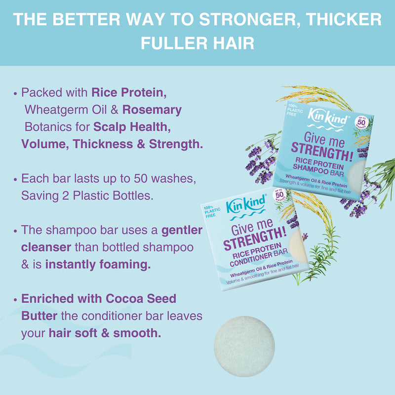 KinKind rice protein shampoo and conditioner bar set 90g - British product
