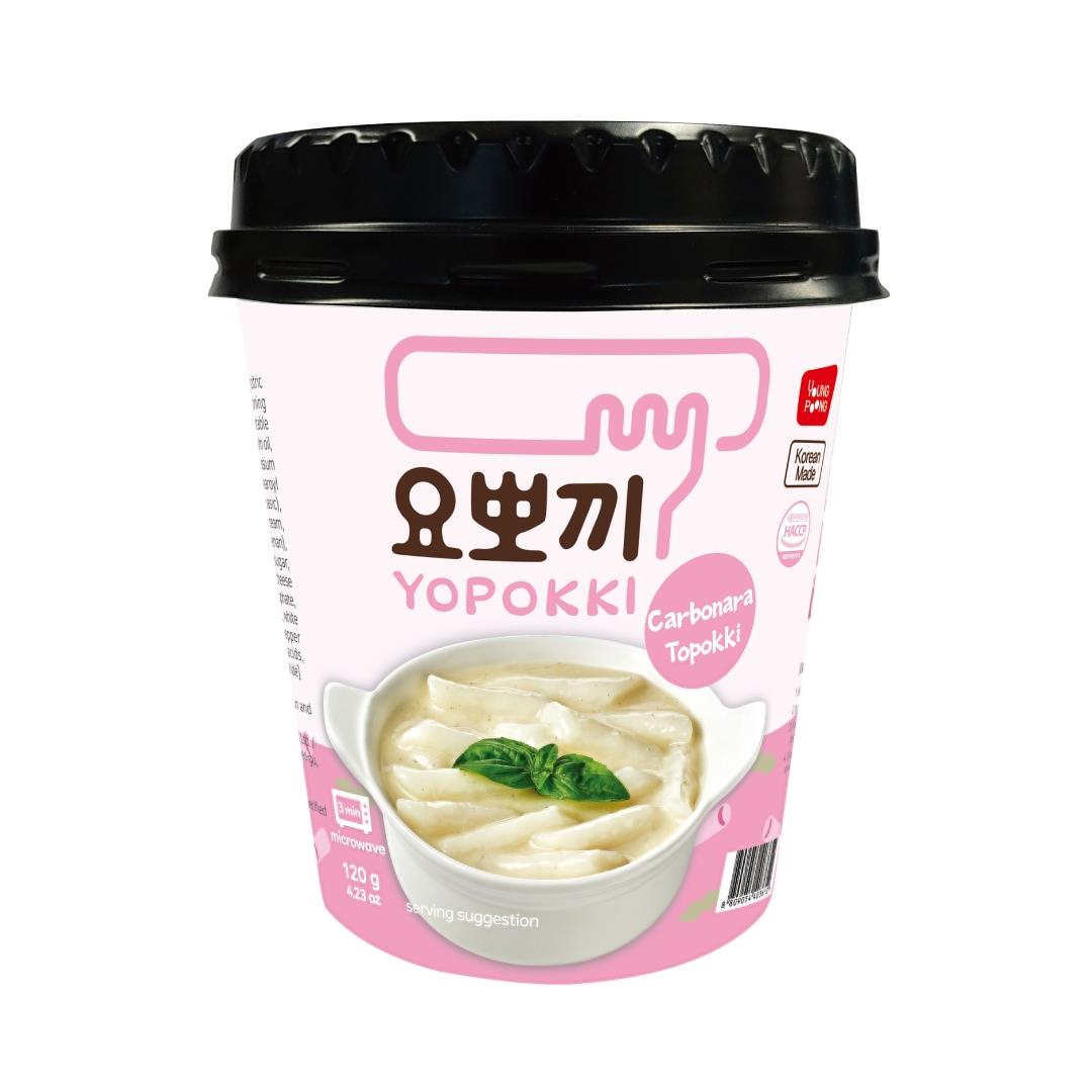 Young Poong Yopokki carbonara topokki rice cake cup - British product
