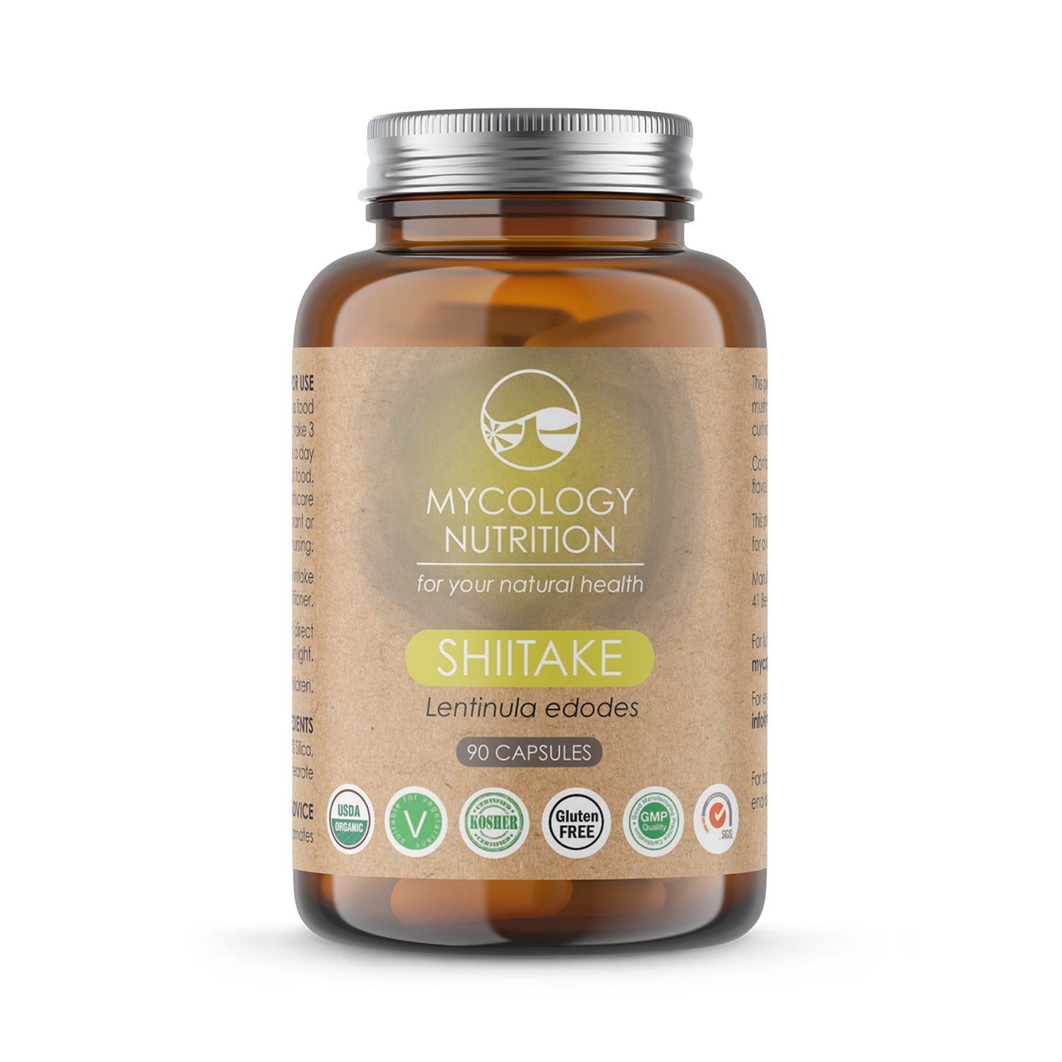 Mycology Nutrition organic shiitake supplement 450mg capsules - British product