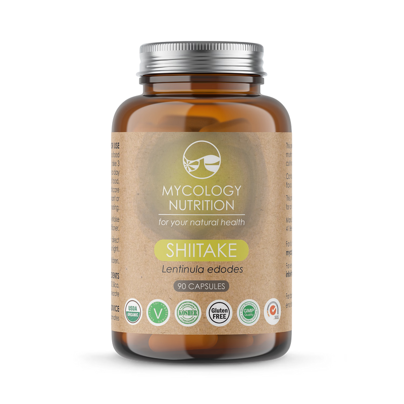 Mycology Nutrition organic shiitake supplement 450mg capsules - British product