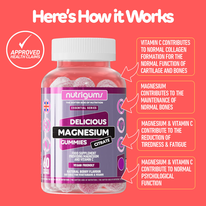Nutrigums magnesium citrate gummies 60 count - British product