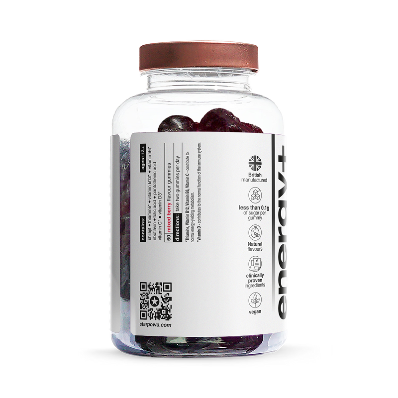 Starpowa Energy+ Shilajit Mixed Berry gummies 60 (British brand)