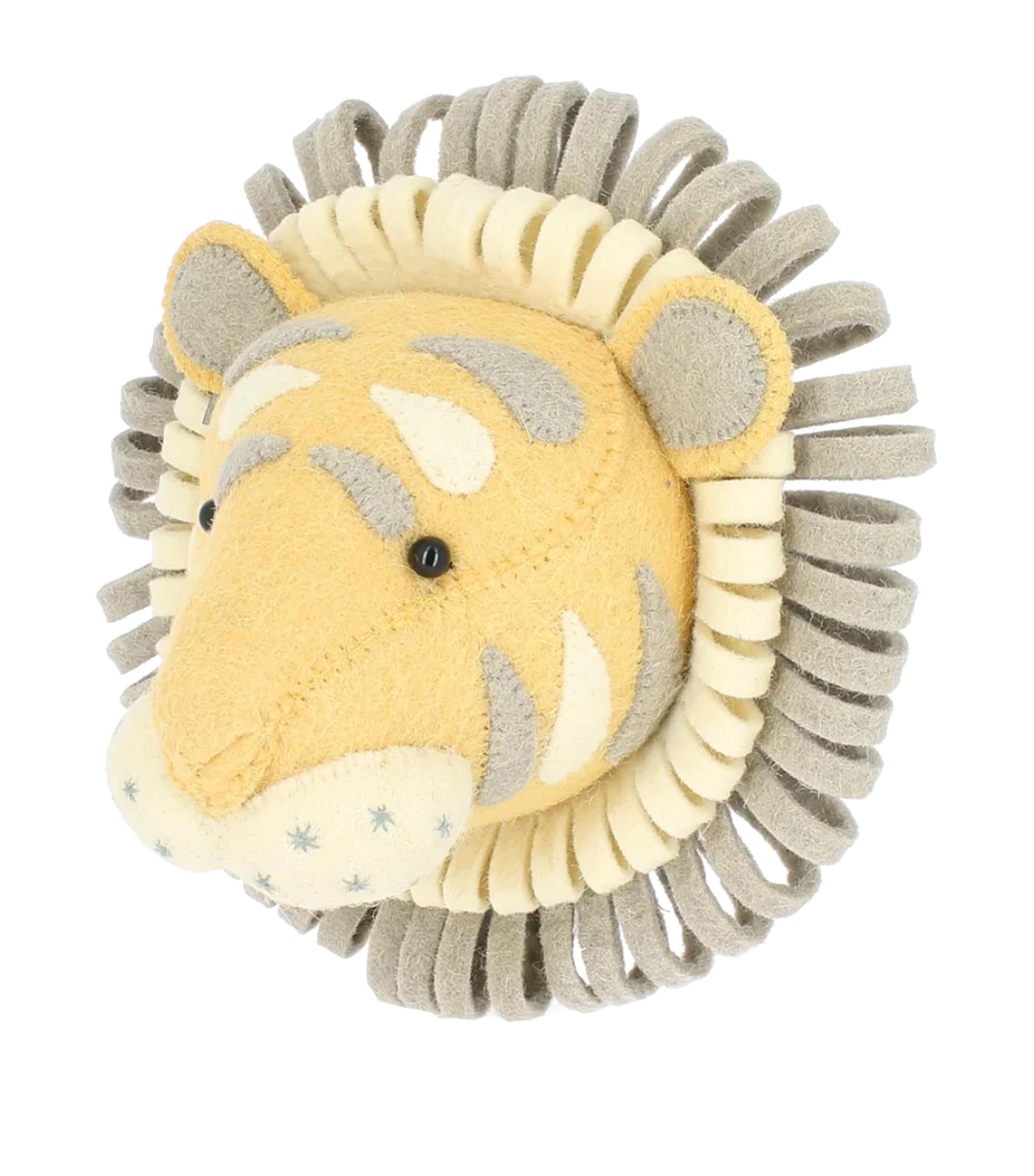 Fiona Walker mini organic wool tiger head decoration 25cm - British product