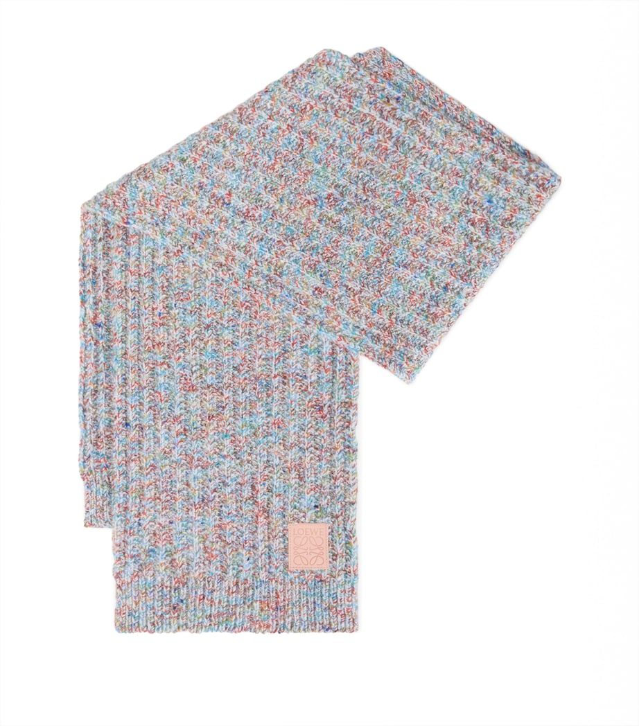 LOEWE wool-cashmere scarf with speckled design - British product