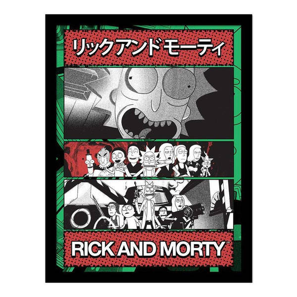 Rick and Morty manga zine framed print, imported from the UK