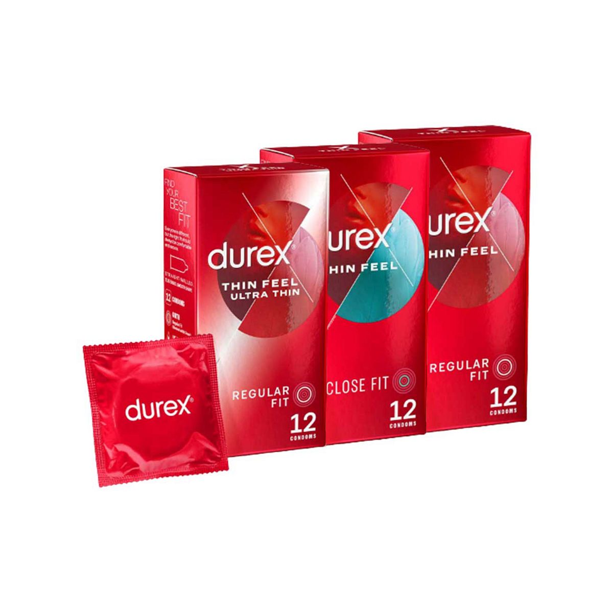 Durex Thin Feel Condoms Bundle (3 x 12 Pack) GOODS Boots   